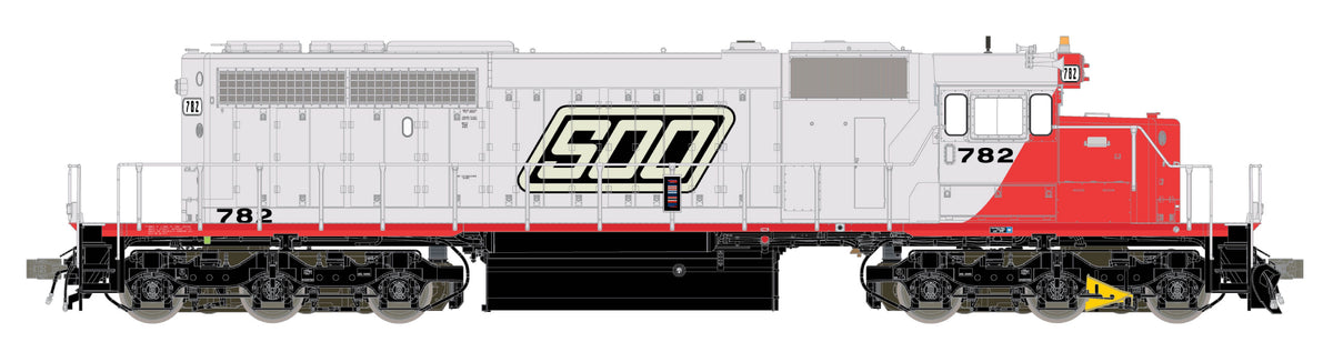 ScaleTrains Rivet Counter HO SXT42171 DCC Ready EMD SD40-2 Locomotive Soo Line/Parallelogram/Saturn 6552 Strobe Light SOO #782