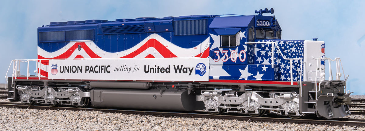 ScaleTrains Rivet Counter HO SXT42183 DCC Ready EMD SD40-2 Locomotive Union Pacific /116" Snoot Nose/United Way/Ditch Lights UP #3300