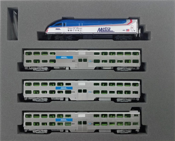 Kato N 106-8701-KB3-LS-DMW Chicago METRA 'State of Illinois