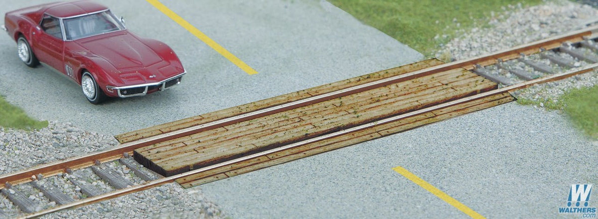 Walthers SceneMaster HO 949-4158 Wood Grade Crossing - Single - Laser Cut Wood Kit