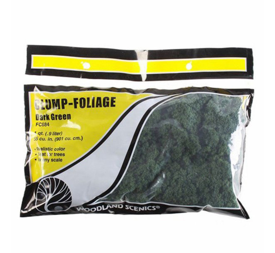 Woodland Scenics FC684 Clump-Foliage Small Bag - Dark Green