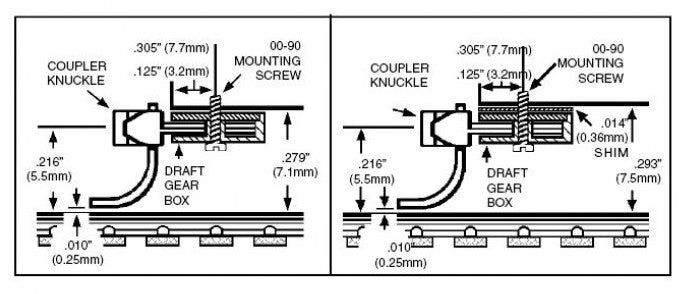 Micro Trains Line N 00102003 (1015-1) Universal Body Mount Couplers Short Shank Assembled - 2 Pair