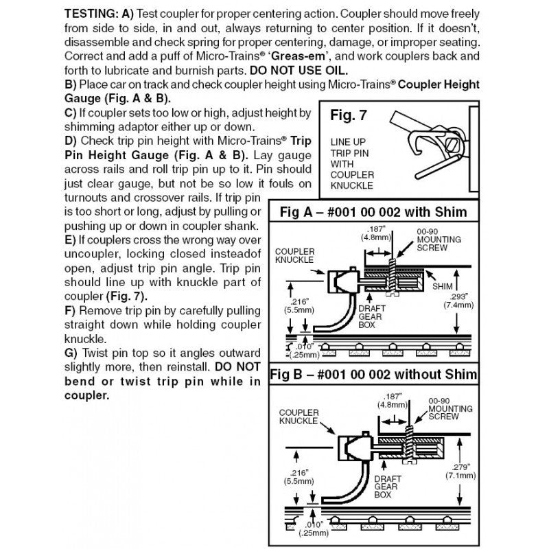 Micro Trains Line N 00110003 (1016-10) Universal Body Mount Couplers Medium Shank Bulk Pack – 10  pair