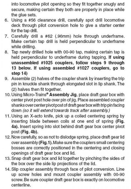 Micro Trains Line N 00132040 (1152) Locomotive Coupler Conversion Kit with Pilot Face RS3 - 1 Pair