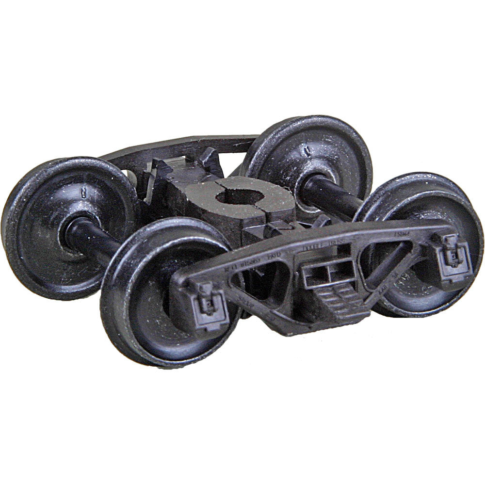 Kadee HO #1580 Bettendorf AAR Self Centering Caboose Trucks with 33 inch Smooth Back Code 88 Semi-Scale Wheels Leaf Spring 'HGC' - 1 Pair