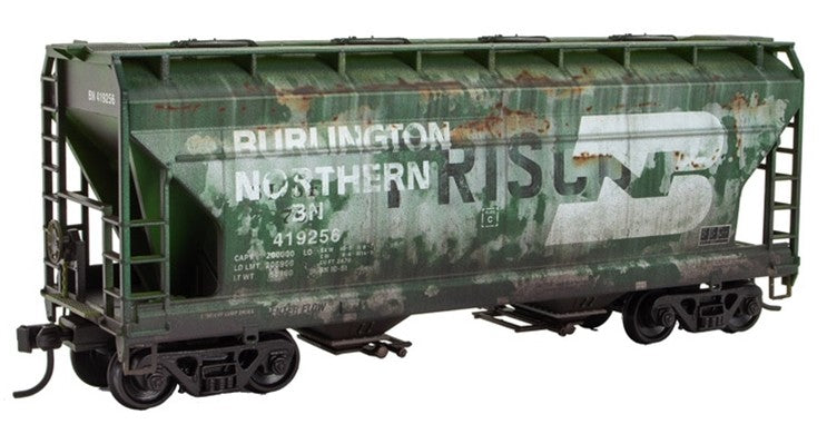 Atlas Micro-Trains HO 220010008 Accurail 2-Bay Covered Hopper Kit Weathered Burlington Northern 'Ex-SLSF' BN #419256