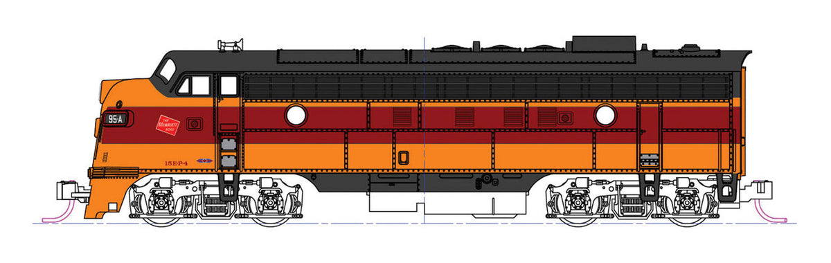 Kato N 106-0430-LS-DMW with DCC/ESU LokSound V5 EMD FP7A-F7B Locomotive Set Milwaukee Road MILW #95A/95B