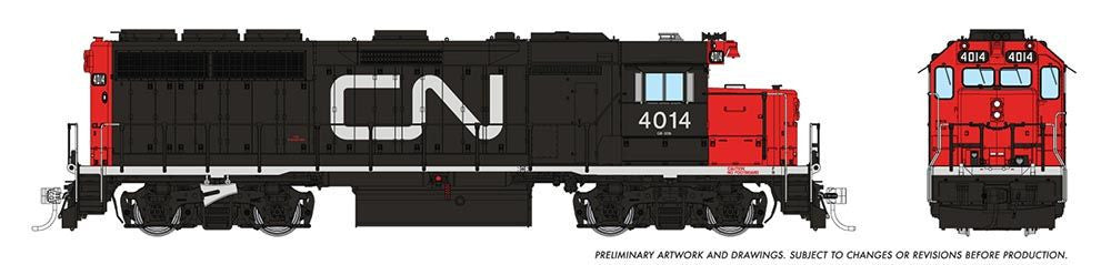 Rapido Trains Inc HO 40501 DCC/ESU LokSound V5 Equipped EMD GP40 Locomotive Canadian National 'Large Noodle Logo' CN #4014