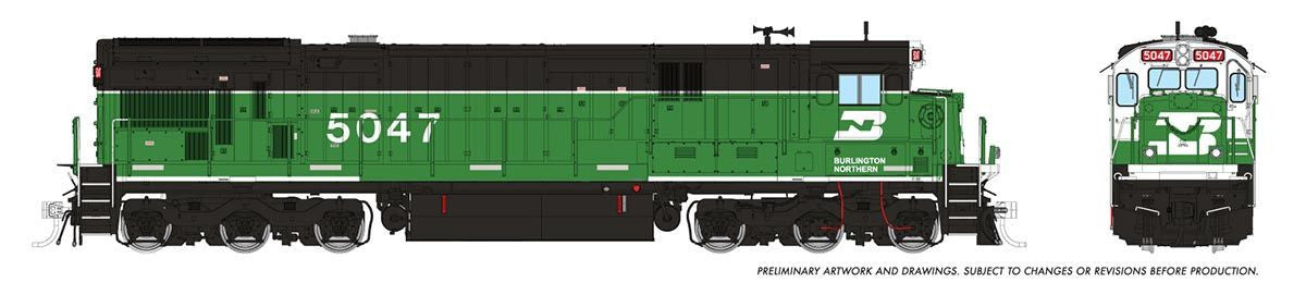 Rapido Trains Inc HO 42601 DCC/ESU LokSound V5 Equipped  GE C36-7 Locomotive Burlington Northern 'Whiteface w/ stripe' BN #5047