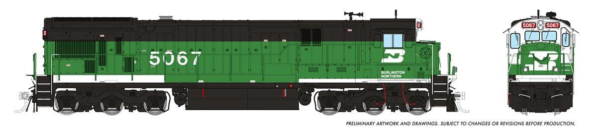 Rapido Trains Inc HO 42604 DCC/ESU LokSound V5 Equipped  GE C33-7 Locomotive Burlington Northern 'Whiteface' BN #5067