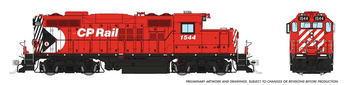 Rapido Trains Inc HO 54501 DCC/ESU LokSound V5 Equipped GP9u Locomotive CP Rail "Multimark" CP #1544