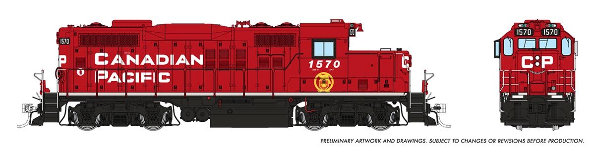 Rapido Trains Inc HO 54505 DCC/ESU LokSound V5 Equipped GP9u Locomotive Canadian Pacific "Block w/ Beaver" CP #1570