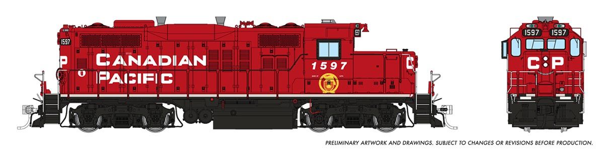 Rapido Trains Inc HO 54507 DCC/ESU LokSound V5 Equipped GP9u Locomotive Canadian Pacific "Block w/ Beaver" CP #1597