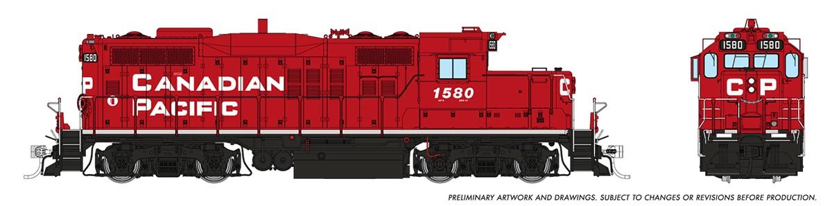 Rapido Trains Inc HO 54508 DCC/ESU LokSound V5 Equipped GP9u Locomotive Canadian Pacific "Block w/o Beaver" CP #1580