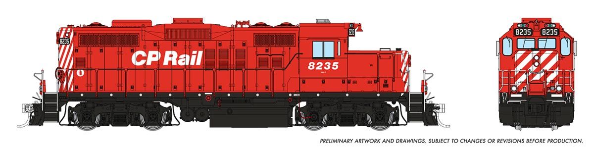 Rapido Trains Inc HO 54512 DCC/ESU LokSound V5 Equipped GP9u Locomotive Canadian Pacific "No Multimark" CP #8235
