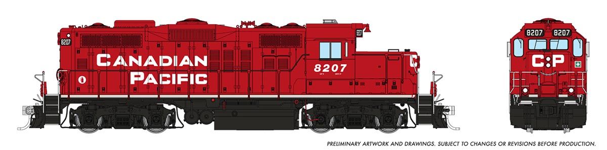 Rapido Trains Inc HO 54513 DCC/ESU LokSound V5 Equipped GP9u Locomotive Canadian Pacific "Block w/o Beaver" CP #8207