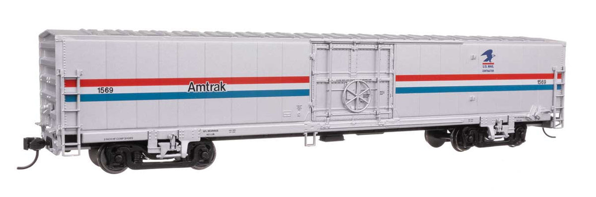 Walthers Mainline HO 910-31105 60' Thrall Material Handling Car MHC-2 Amtrak 'Phase III' w/US Mail Logo #1569