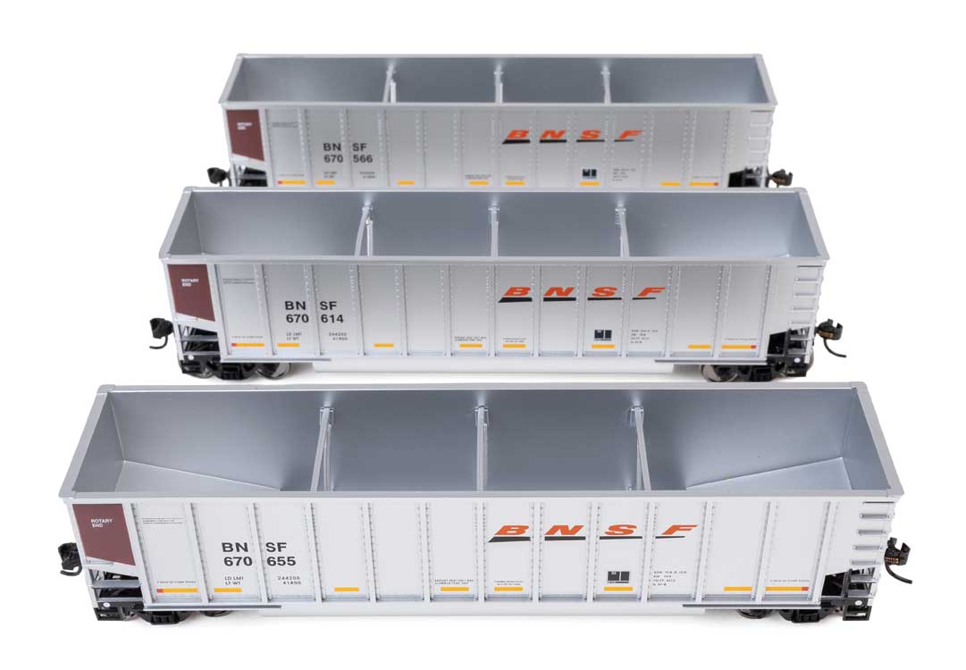 Walthers Mainline HO 910-55909 50' Bethgon Coalporter Gondola BNSF 3-Pack