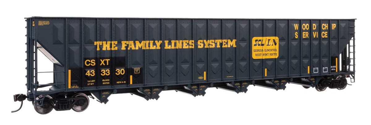 Walthers Mainline HO 910-56378 73' Greenville 7,000 Cubic Foot Wood Chip Hopper CSX Transportation CSXT #433330 (Patched Family Lines L&N/FLS)