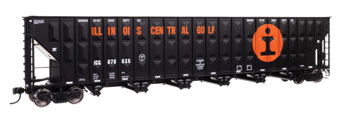 Walthers Mainline HO 910-56380 73' Greenville 7,000 Cubic Foot Wood Chip Hopper Illinois Central Gulf ICG #870035