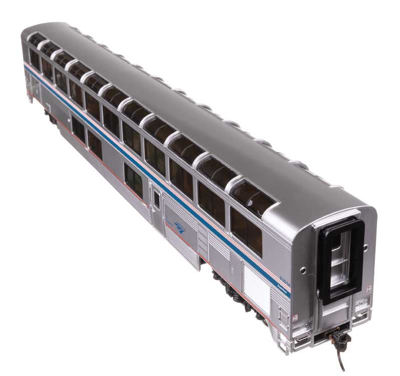 WalthersProto HO 920-12047 85' Pullman-Standard Superliner I Sightseer Lounge Lighted Amtrak 'Phase VI' Scheme AMTK #33014