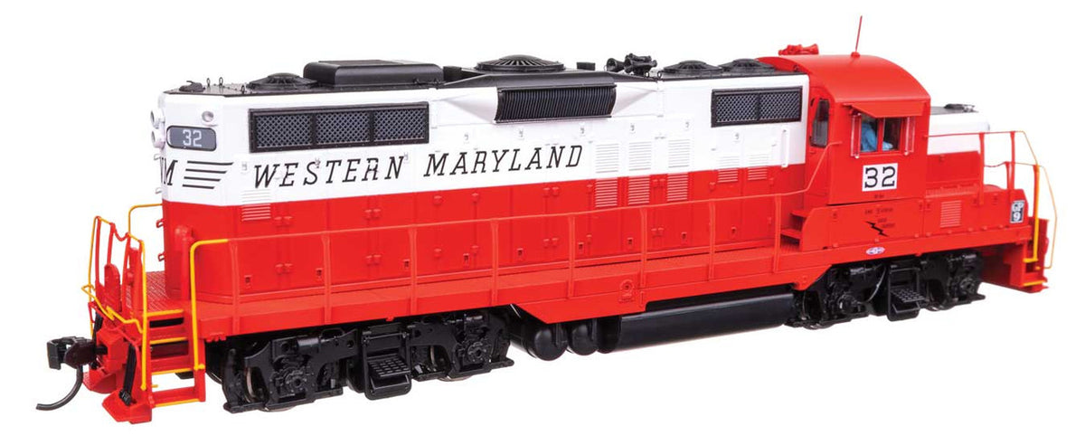 WalthersProto HO 920-42738 DCC/ESU LokSound V5 Equipped EMD GP9 Phase II Western Maryland WM #32 'Red/White/Black'