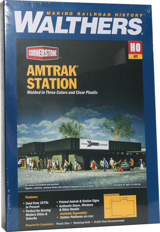 Walthers Cornerstone HO 933-3038 Amtrak Station - Kit