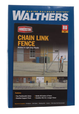 Walthers Cornerstone HO 933-3125 Chain Link Fence & Gates - Kit