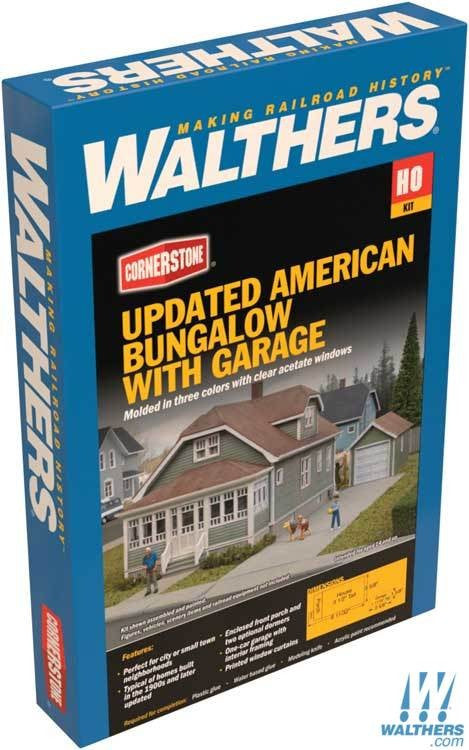 Walthers Cornerstone HO 933-3791 Updated American Bungalow with Garage - Kit