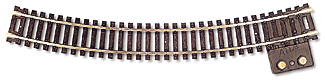 Atlas HO 845 Code 100 Snap Track Nickel-Silver Rail Black Ties Terminal Section 18" Radius Curved - 1-Piece