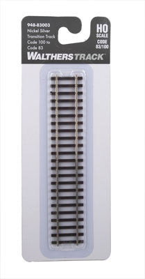 WalthersTrack HO 948-83003 Nickel Silver Transition Track - Code 100 to Code 83