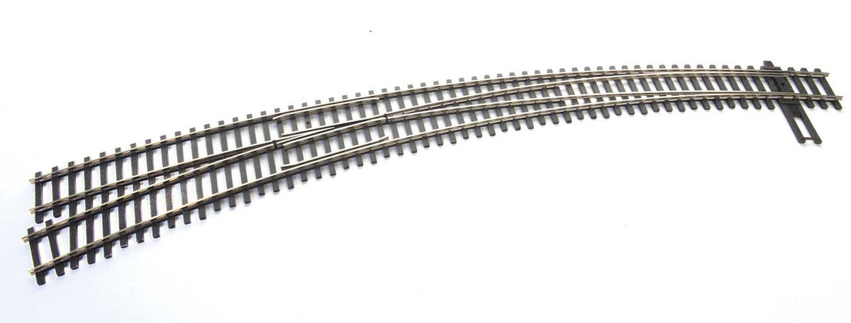 WalthersTrack HO 948-83063 Code 83 Nickel Silver DCC Friendly Curved 24" & 28" Radii Turnout - Left Hand