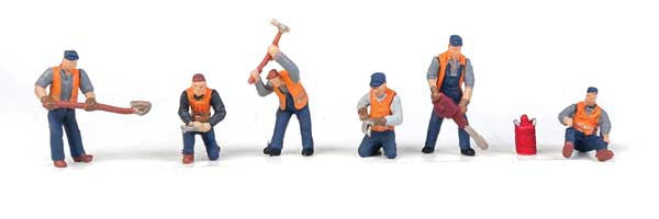 Walthers SceneMaster HO 949-6066 Railroad Track Workers Set 1 - 6 pieces