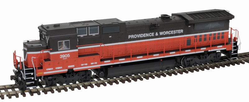 Atlas Master Silver Series HO 10004302 DCC Ready GE Dash 8-39B Locomotive w/ Front & Rear Ditchlights Providence & Worcester #3907