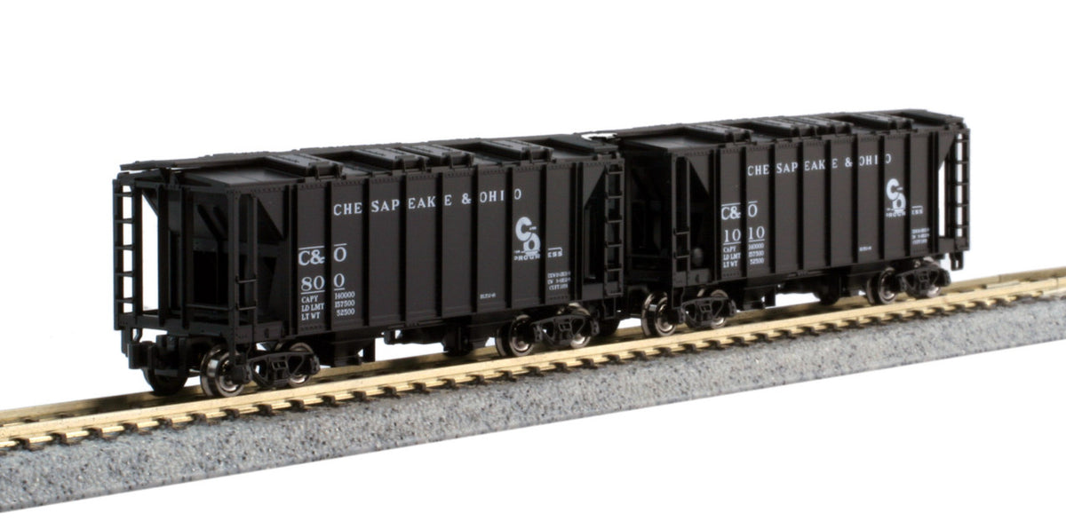 Kato N 106-4700 ACF Covered Hopper 8-Car Set - ATSF, C&O, UP, CB&Q
