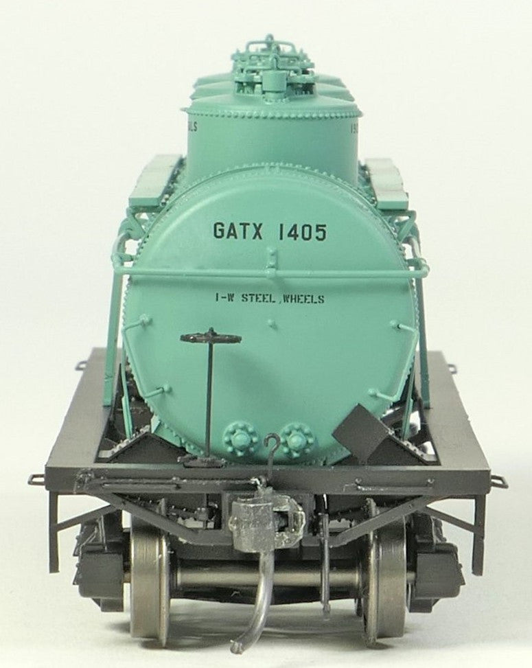 Tangent Scale Models HO 11510-05 General American 1928-Design 6000 Gallon 3-Compartment Tank Car GATX 'Celanese'  Green 1959+ GATX #1405