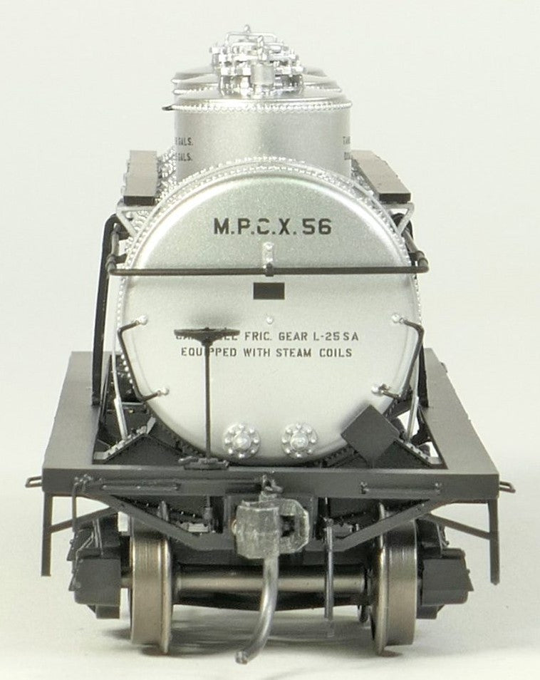 Tangent Scale Models HO 11517-04 General American 1928-Design 6000 Gallon 3-Compartment Tank Car Magnolia Petroleum Company 'Original Delivery Silver and Black 1935+' MPCX #56