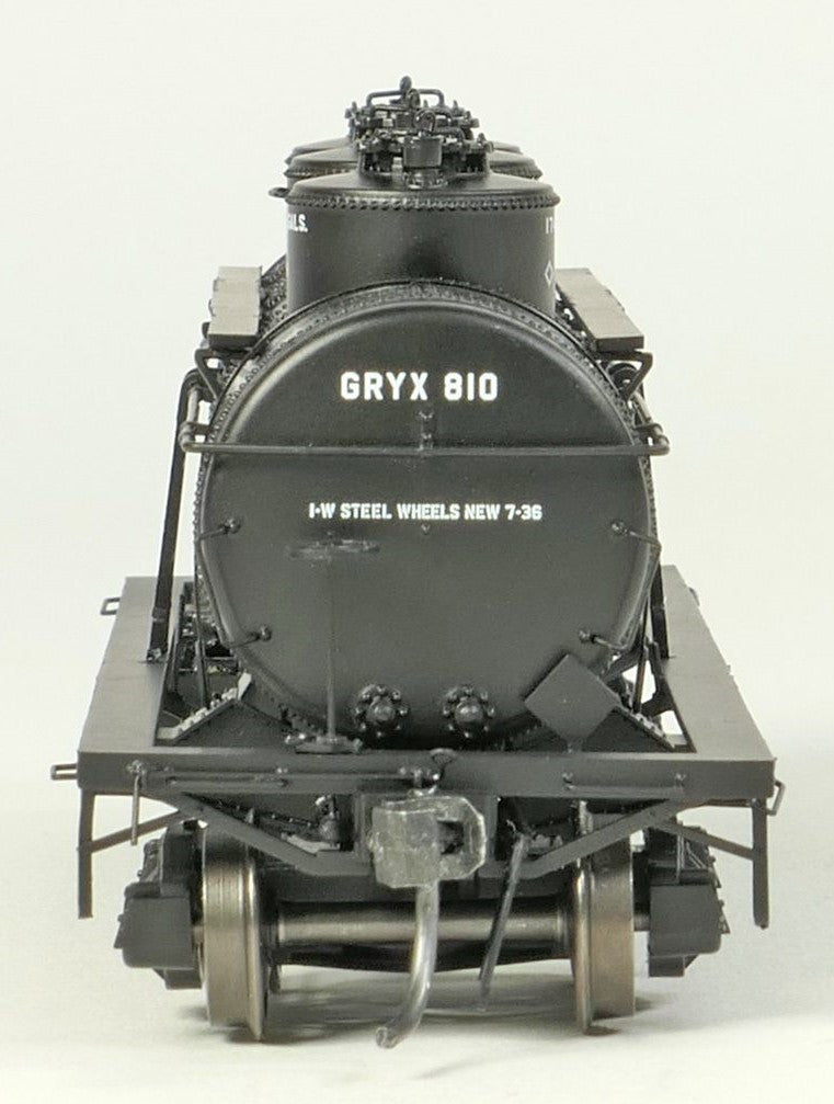 Tangent Scale Models HO 11525-01 General American 1928-Design 6000 Gallon 3-Compartment Tank Car GRYX 'John H Grace Black Lease 1968+' GRYX #810