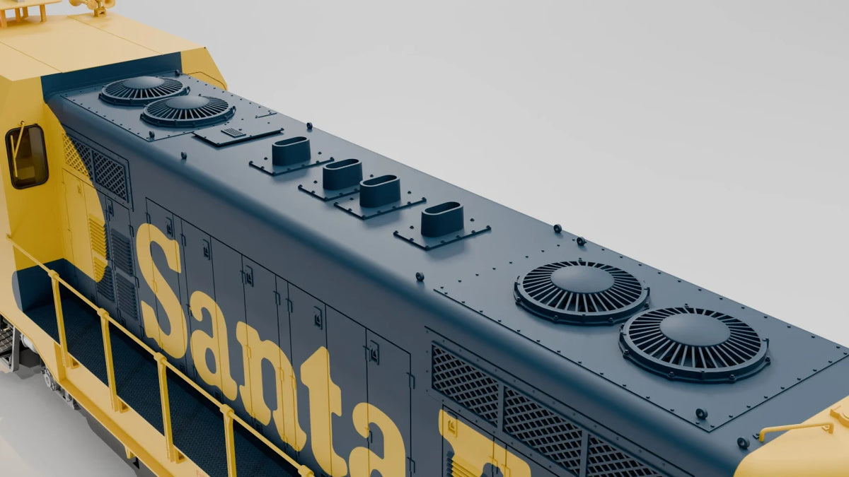 Rapido Trains Inc HO 70106 DCC Ready Santa Fe CF7 Locomotive w/Square Cab AT&SF 'Yellow Warbonnet' #2517