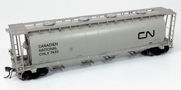 Rapido Trains Inc HO 127025-7842 NSC 3800cuft Covered Hopper Canadian National 'Wet Noodle' Scheme Grey Car CNLX #7842