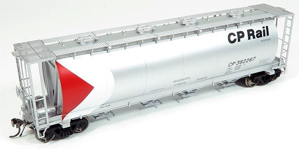 Rapido Trains Inc HO 127028-382325 MIL 3800cuft Covered Hopper CP Rail 'Large Multimark' Silver Repaint CP #382325