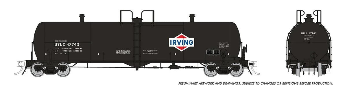 Rapido Trains Inc HO 135015A Procor 20K gal Tank Car Irving Oil UTLX Single Car