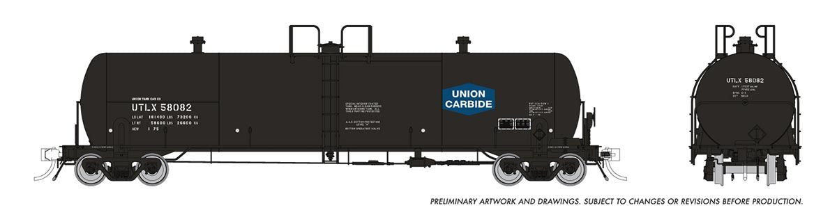Rapido Trains Inc HO 135022A Procor 20K gal Tank Car Union Carbide UTLX Single Car