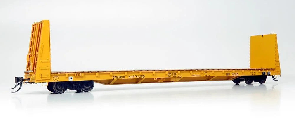 Rapido Trains Inc HO 147007-10545 Marine Industries 66' Bulkhead Flatcar Ontario Northland ONT #10545