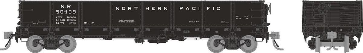 Rapido Trains Inc HO 163007 40' Drop Bottom Gondola Northern Pacific "1966 Scheme" NP 6-Pack #2