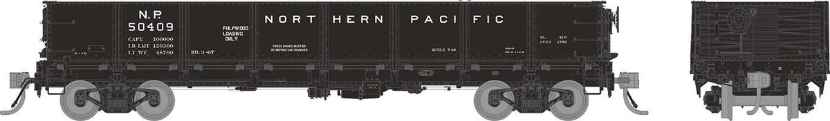 Rapido Trains Inc HO 163009 40' Drop Bottom Gondola Northern Pacific "Pulpwood Service" NP 6-Pack #1