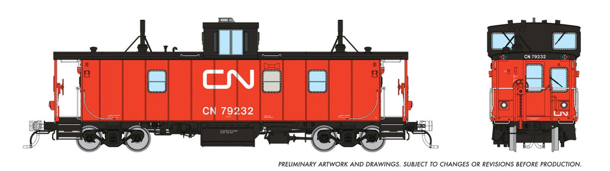Rapido Trains Inc HO 166032 Hawker Siddeley Caboose (Van) Canadian National CN #79232 "Late w/ Black Steps"
