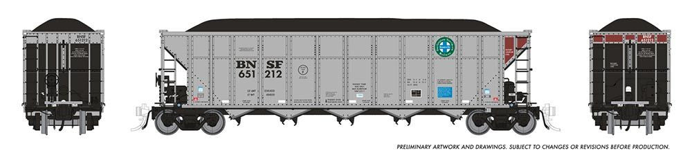 Rapido Trains Inc HO 169043A AutoFlood III Coal Hopper BNSF 'Circle Cross' Single Car #2