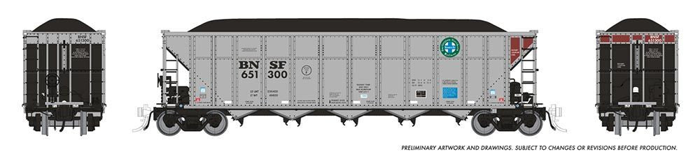 Rapido Trains Inc HO 169044 AutoFlood III Coal Hopper BNSF 'Circle Cross' 6-Pack #3