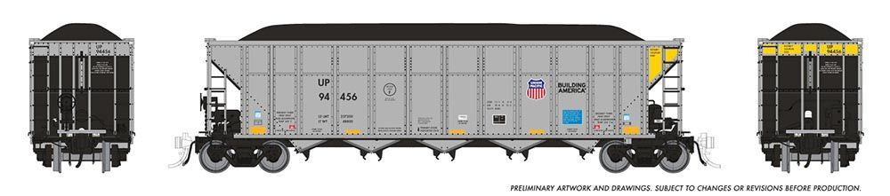 Rapido Trains Inc HO 169061 AutoFlood III Coal Hopper Union Pacific 'Building America' UP 6-Pack #1